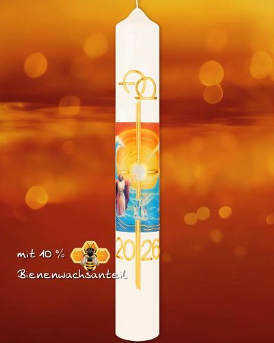 Preview: Osterkerze Moses mit Jahreszahl 600 x 80 mm