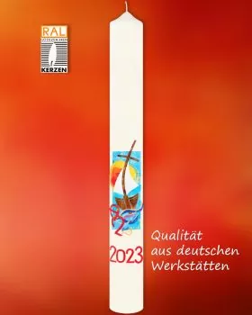 Osterkerze 800 x 80 mm "Schiff der Gemeinschaft"