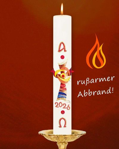 Preview: Osterkerze 800 x 80 mm modern, Kreuz mit Nägeln