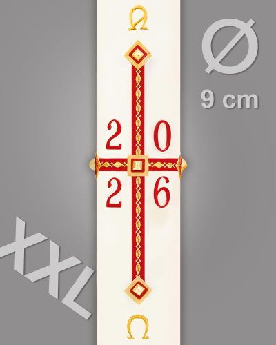 Osterkerze 1000 x 90 mm XXL Kreuzdekor Klassik