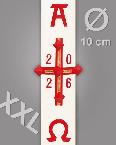 Osterkerze 1000 x 100 mm XXL Kreuz klassisch schlicht