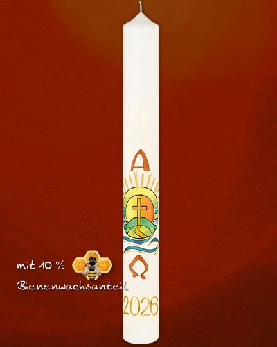 Osterkerze 800 x 80 mm A+O "Ich bin der Weg" 2025