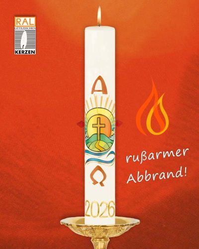 Preview: Osterkerze 600 x 80 mm RAL "Ich bin der Weg"