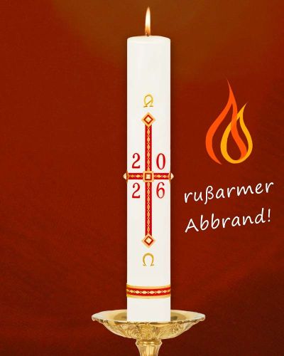 Preview: Osterkerze 800 x 80 mm klassisch Kreuz und Nägel