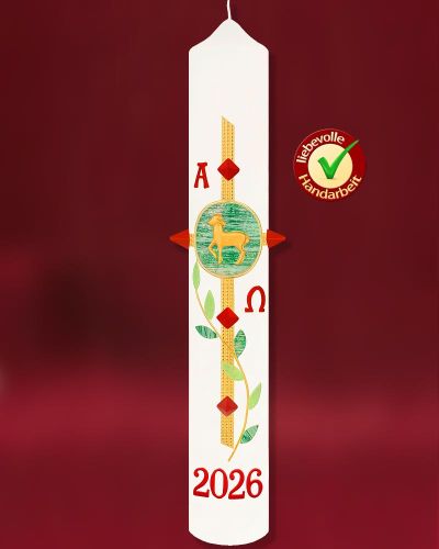 Preview: Osterkerze "Kreuz des Lebens" 400 x 60 mm