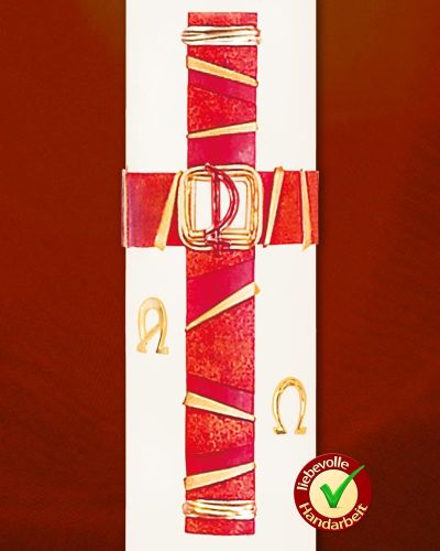 Osterkerze 600 x 80 mm Reliefkreuz klassisch 2025