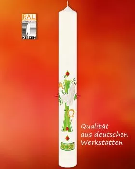 Osterkerze 800 x 80 mm Hoffnung mit Taube