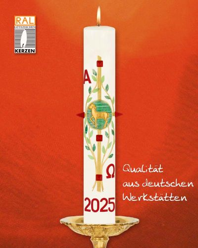 Osterkerze 800 x 80 mm "Kreuz des Lebens" 2024