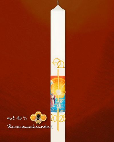 Preview: Osterkerze Moses mit Jahreszahl 800 x 80 mm