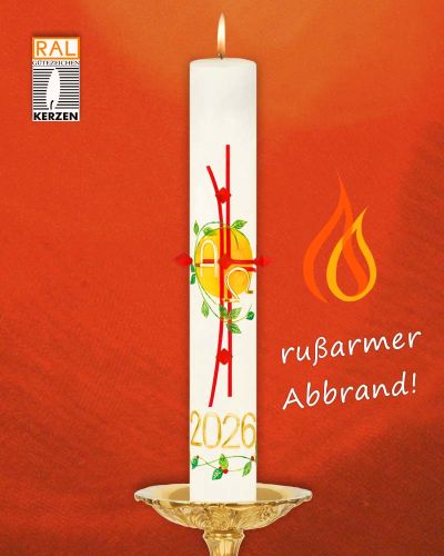 Preview: Osterkerze "Rankenkreuz"  mit Nägeln 800 x 80 mm