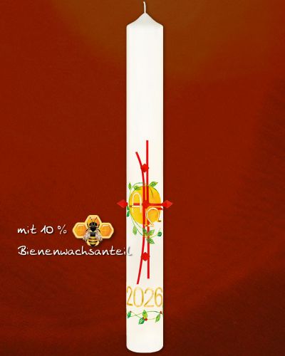 Osterkerze "Rankenkreuz"  mit Nägeln 800 x 80 mm