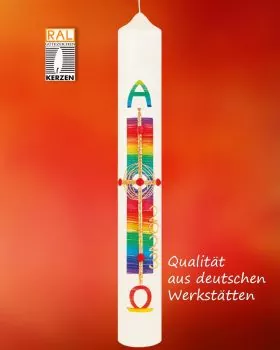 Osterkerze Regenbogen RAL 600 x 70 mm, A + O, 2023