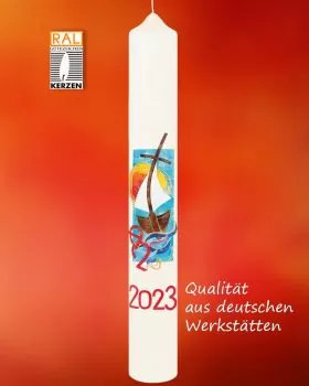 Osterkerze 600 x 70 mm "Schiff der Gemeinschaft"