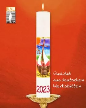 Osterkerze 600 x 80 mm RAL Schiff der Gemeinschaft