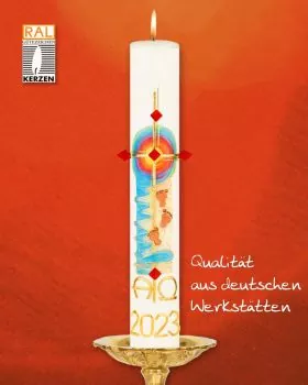 Osterkerze 1000 x 90 mm "Spuren im Sand" 2023