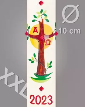 Osterkerze XXL Lebensbaum 1000 x 100 mm mit Nägeln