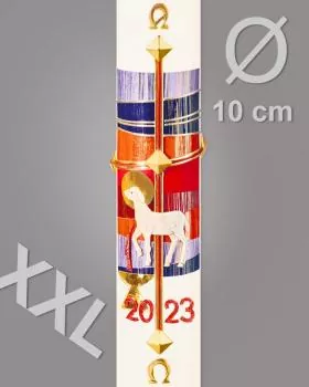Osterkerze 1000 x 100 mm XXL Kreuz Lamm Gottes