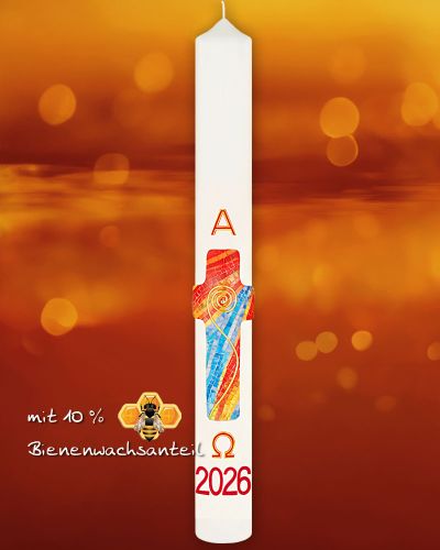 Osterkerze 800 x 80 mm Kreuzdekor Quell des Lebens