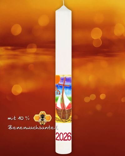 Preview: Osterkerze 800 x 80 mm RAL Schiff der Gemeinschaft inkl. Nägel