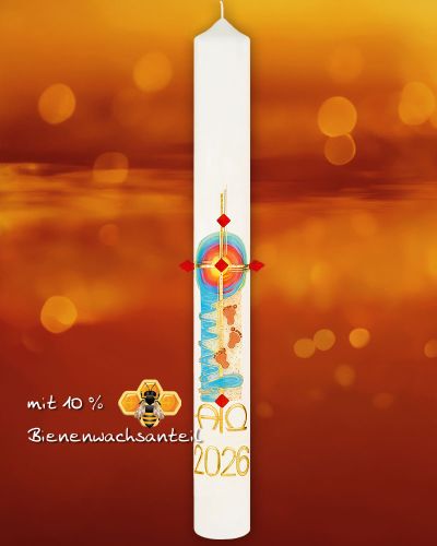 Preview: Osterkerze 1000 x 90 mm "Spuren im Sand" 2024