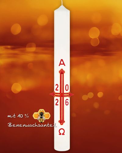 Osterkerze 800 x 80 mm, Klassik, Kreuz mit 2026