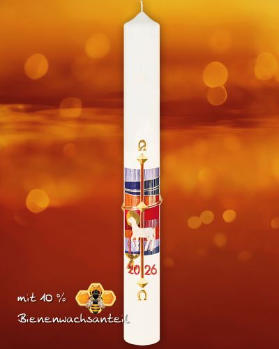 Preview: Osterkerze 1000 x 100 mm XXL Kreuz Lamm Gottes