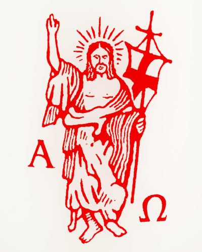 50 Osterkerzen 60 x 50 mm auferstandener Christus