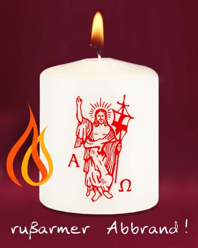 50 Osterkerzen 60 x 50 mm auferstandener Christus