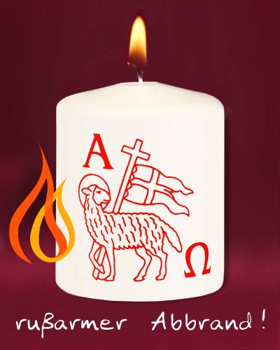 50 Osternachtkerzen rot Lamm Gottes 50x60 mm