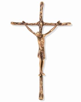 Papstkreuz Bronze patiniert mit Korpus 20 x 27 cm