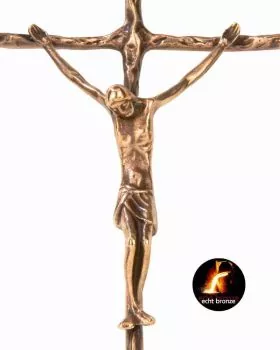 Papstkreuz Bronze patiniert mit Korpus 20 x 27 cm