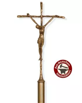 Vortragekreuz 23x38 cm PAPSTKREUZ Bronze patiniert