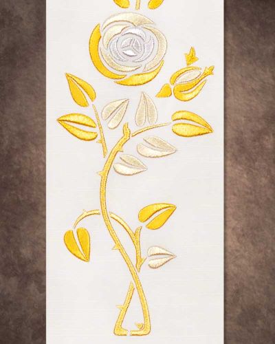 Marienstola weiß 140 cm Mariensymbol und Rose gold