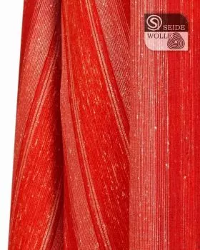 Dalmatik Wolle & Seide rot mit Streifeneinwebe