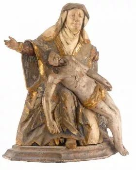 Pieta 16. Jhrd. 34 x 32 cm holzgeschnitzt antik gefasst