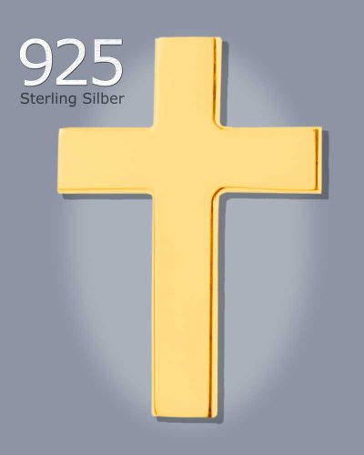 Preview: Ansteckkreuz für Priester Sterling Silber, vergoldet
