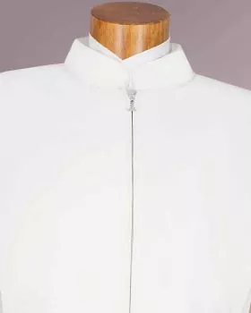 Albe mit Stehkragen 140 cm aus weißer Baumwolle