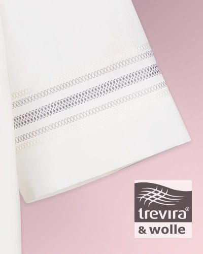 Albe 155 cm mit Stehkragen Bordüre grau & beige