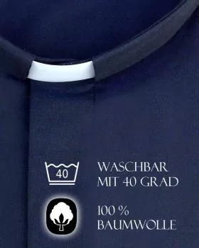 Collarhemd Langarm Baumwoll-Twill nachtblau