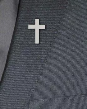 Priesterkreuz 15 x 20 mm Silber, mit Sicherheitsverschluss