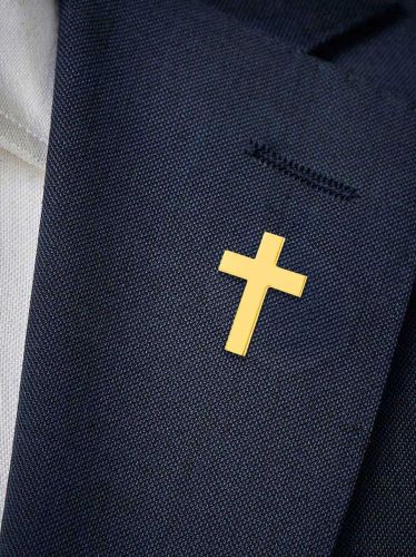 Ansteckkreuz für Priester Sterling Silber, vergoldet