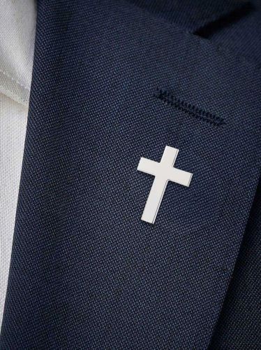 Preview: Ansteckkreuz für Priester Sterling Silber 14x24 mm