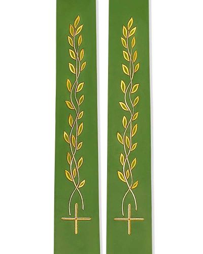 Priesterstola grün 140 cm Lebensbaum gold gestickt