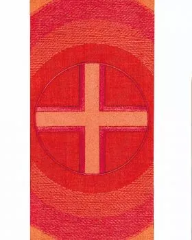 Doppelstola für Priester rot/grün Kreuze gestickt
