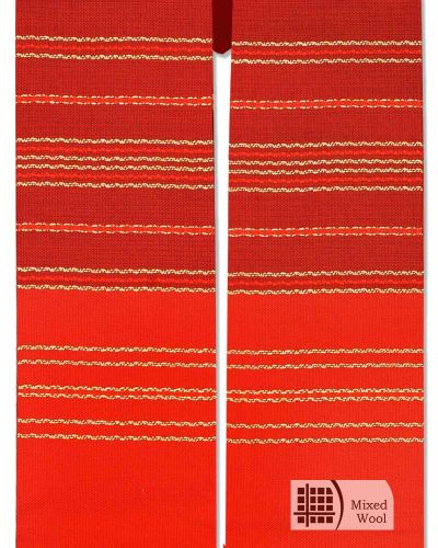 Preview: Stola Rot Streifeneinwebe mit Japangold 150 cm lang