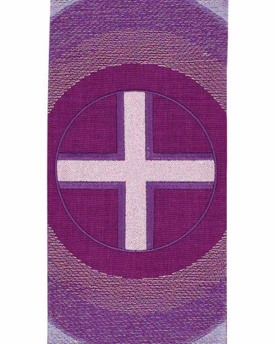 Wendestola Priester 135 cm violett/weiß Kreuze gestickt