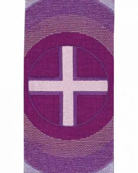 Wendestola Priester 135 cm violett/weiß Kreuze gestickt