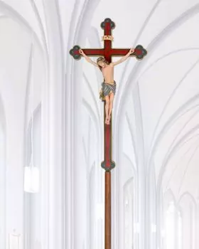 Prozessionskreuz 71x35 cm Holz, barock, nur 7,5 Kg