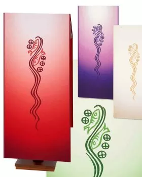 Pultbehang 250 x 54 cm grün mit Fisch und Brot