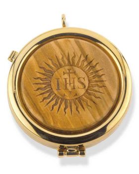 Versehpatene 6 cm Ø mit Olivenholzrelief IHS